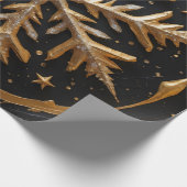Eternal Frost – Golden Snowflake Glam Gift Wrap Geschenkpapier (Ecke)