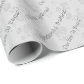 Eternal Gothic Cherry Blossom Weiß und Grau Geschenkpapier (Rolleneckpunkt)