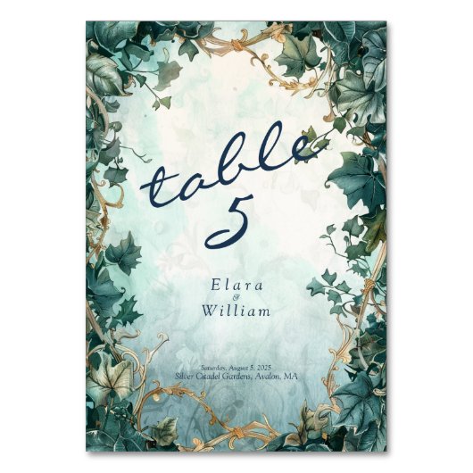 Eternal Grace Elven Wedding Tischnummer (Vorderseite)