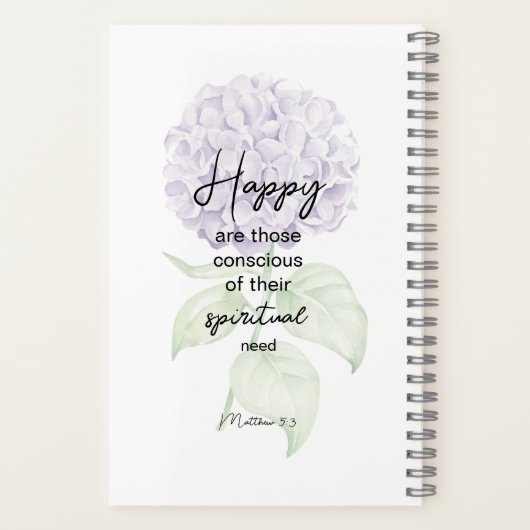 Eternal Happiness 2-Sided Notebook with Hydrangea Notizblock (Rückseite)