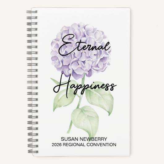 Eternal Happiness 2-Sided Notebook with Hydrangea Notizblock (Vorderseite)