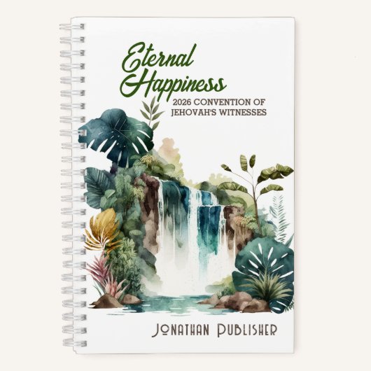 Eternal Happiness Convention Tropischer Wasserfall Notizblock (Vorderseite)
