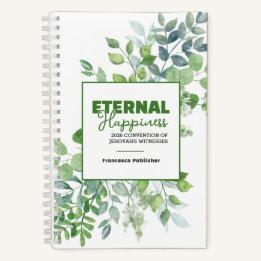 Eternal Happiness Convention Watercolor Greenery Notizblock