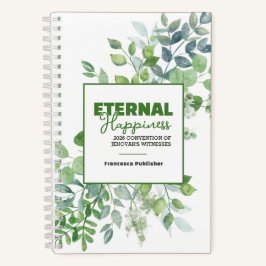 Eternal Happiness Convention Watercolor Greenery Notizblock