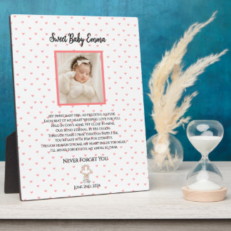 Eternal Hearts-Baby Memorial Personalisiert Plaque Fotoplatte