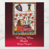 ETERNAL LIEBE MONOGRAM Romantische Hochzeit Rot Weinetikett (Einzelnes Label)