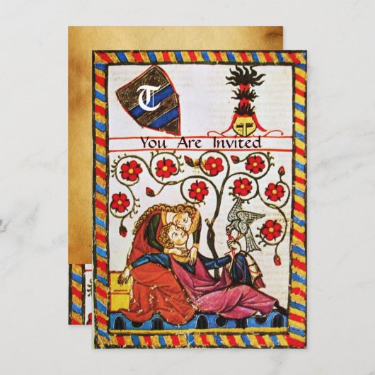 ETERNAL-LIEBE-MONOGRAMM EINLADUNG (Vorne/Hinten)