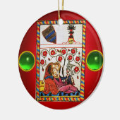 ETERNAL LIEBE Rot-Grüne Edelstein Keramik Ornament (Links)