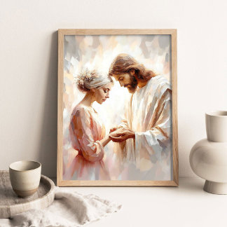 Eternal Love, Christian Art, Jesus and Woman Art,  Poster