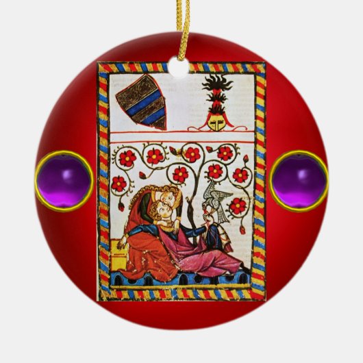 ETERNAL LOVE red purple gem Keramik Ornament (Vorne)