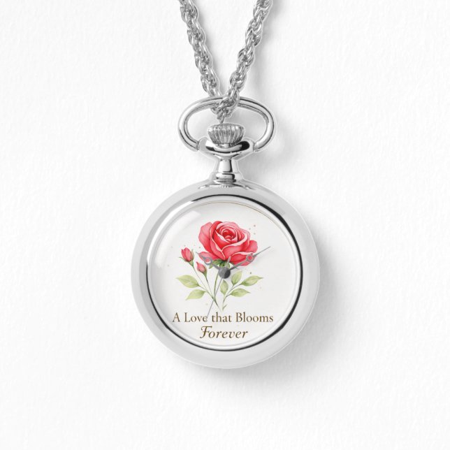 Eternal Love Rose Watch Pendant Armbanduhr (Vorderseite)