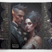 Eternal Matrimony Gothic Wedding Dreifach Gefaltete Einladung (Innenseite Mitte)