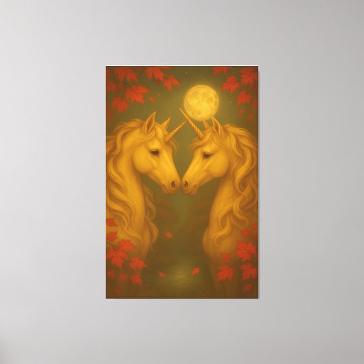 Eternal Moonlit Unicorns – Fine Art Romantic Fanta Leinwanddruck (Vorderseite)