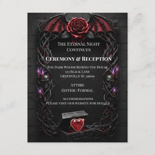 Eternal Night Gothic Vampire Wedding Dark Romance Begleitkarte (Vorderseite)