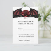 Eternal Night Gothic Vampire Wedding Dark Romance RSVP Karte (Stehend Vorderseite)