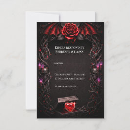 Eternal Night Gothic Vampire Wedding Dark Romance RSVP Karte