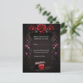 Eternal Night Gothic Vampire Wedding Dark Romance RSVP Karte (Stehend Vorderseite)