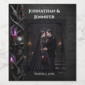 Eternal Night Gothic Vampire Wedding Dark Romance Weinetikett (Einzelnes Label)