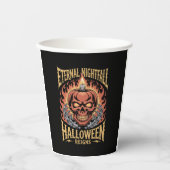Eternal Nightfall Halloween Skull Pumpkin Pappbecher (Vorderseite)