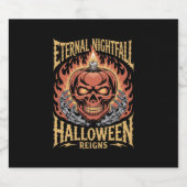 Eternal Nightfall Halloween Skull Pumpkin Schaumweinetikett (Einzelnes Label)