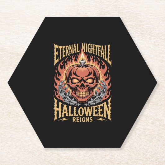 Eternal Nightfall Halloween Skull Pumpkin Untersetzer (Vorderseite)