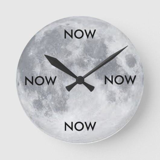 Eternal Now Moon Clock Runde Wanduhr (Vorderseite)