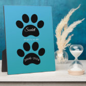 Eternal Paw Prints Turquoise Gradient Tribute Fotoplatte (Seite)