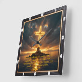 Eternal Promise The Cross John Full John 3:16 Quadratische Wanduhr (Winkel)
