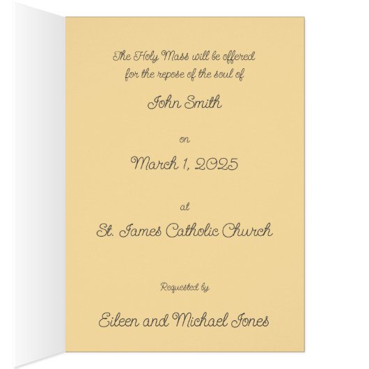 Eternal Rest Mass Offering Card (Innen (Rechts))