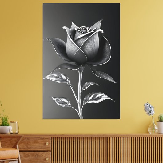 Eternal Silver Rose Leinwanddruck (Insitu (Wohnzimmer))