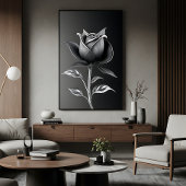 Eternal Silver Rose Leinwanddruck