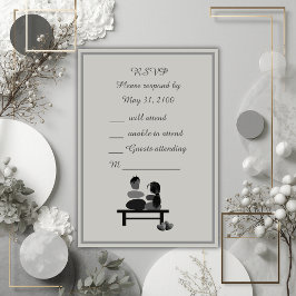Eternal Stone Paar Boho Hochzeit RSVP Karte