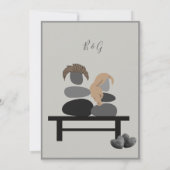 Eternal Stone Paar Boho Hochzeit sicher das Datum Einladung (Rückseite)