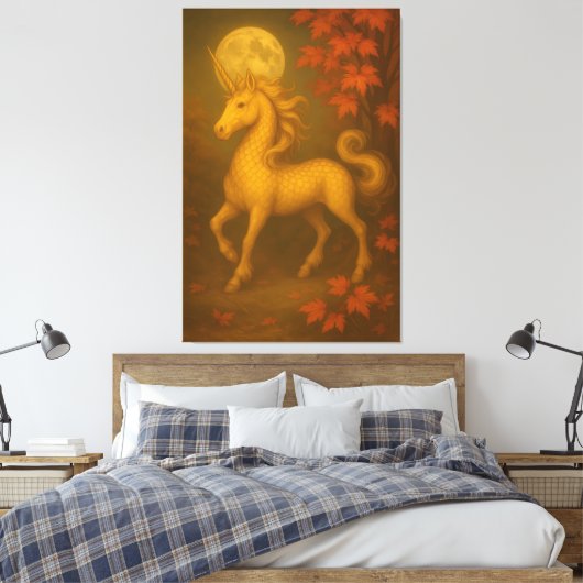Eternal Unicorn – Premium Fine Art Portrait   Leinwanddruck (Insitu (Schlafzimmer))