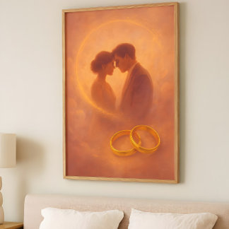 Eternal Union – Cosmic Romance Abstract Design Poster