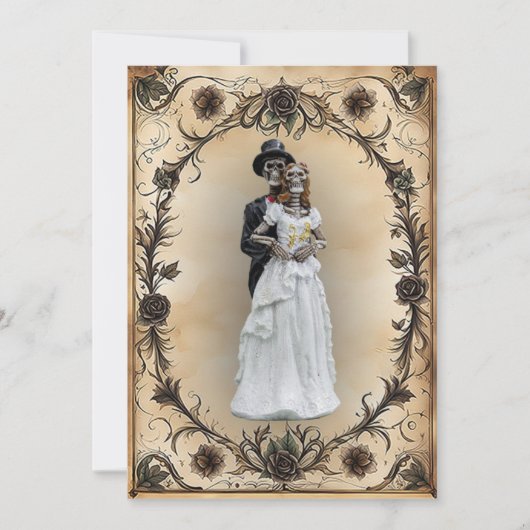 Eternal United Husband and Ehefrau Skelettons Einladung (Vorderseite)