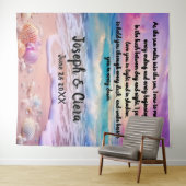 Eternal Vows by the Sea – Beach Wedding Backdrop Wandteppich (Beispiel (Horizontal))