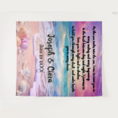 Eternal Vows by the Sea – Beach Wedding Backdrop Wandteppich (Vorderseite (Horizontal))