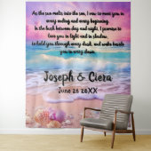 Eternal Vows by the Sea – Beach Wedding Backdrop Wandteppich (Beispiel)