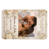 Eternally Elegant Photo Save Date Wedding Magnet (Horizontal)