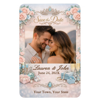 Eternally Majestic Photo Save Date Wedding Magnet