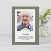 Eterner Speicher-Beileid-Foto dank Karte (Stehend Vorderseite)