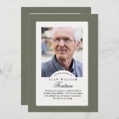 Eterner Speicher-Beileid-Foto dank Karte (Vorne/Hinten)