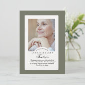 Eterner Speicher-Beileid-Foto Vielen Dank Karte (Stehend Vorderseite)