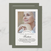 Eterner Speicher-Beileid-Foto Vielen Dank Karte (Vorne/Hinten)