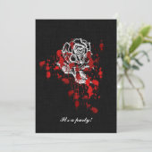 Eternity Rose Vampire Goth Wedding Einladung (Stehend Vorderseite)