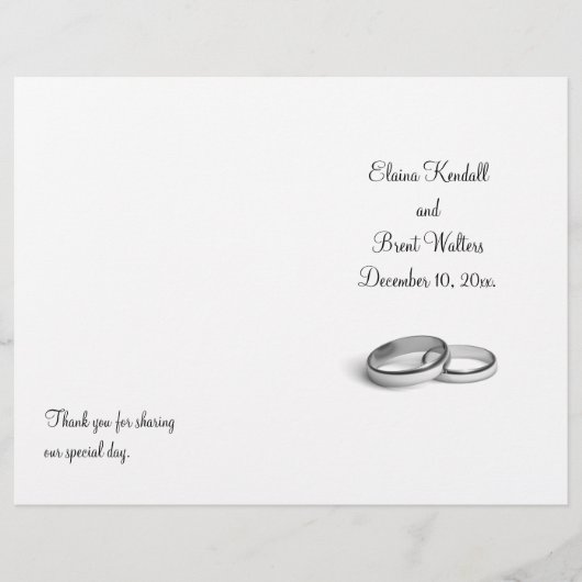 Eternity Wedding Programm (Vorderseite)
