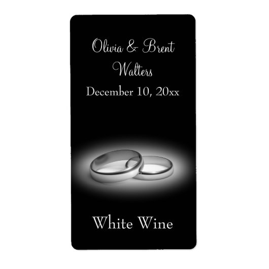 Eternity Wedding Wine Label (schwarz) (Vorne)