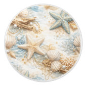 Eterntal Tides Coastal Watercolor Beach  Keramikknauf (Vorderseite)