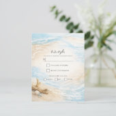 Eterntal Tides Coastal Watercolor Beach RSVP Einladung (Stehend Vorderseite)